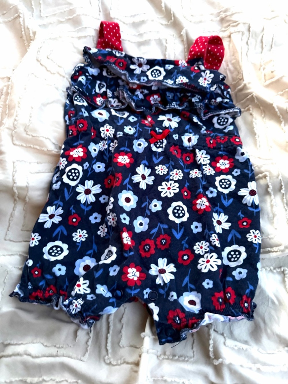 Navy Floral Baby Girls One-Piece Bodysuit